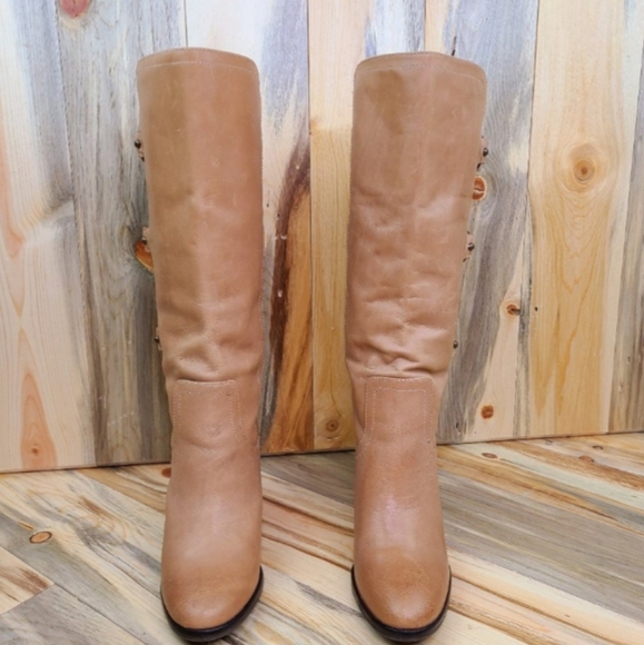 Matisse Tall Buckle Tan Leather Boots - Picture 3 of 9